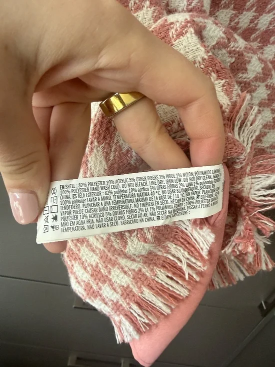 Pink Tweed Mini Dress Women’s Size S Gold Button Houndstooth (black/white avail) - Picture 9 of 13